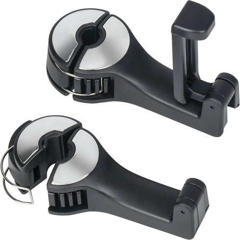 TOOVREN Upgraded 2 Pack Car Headrest Hidden Hook 2 in 1 Car Seat Hooks with Phone Holder for Purse, Backpacks,Toys,and Even Bottle Storage Organiz...